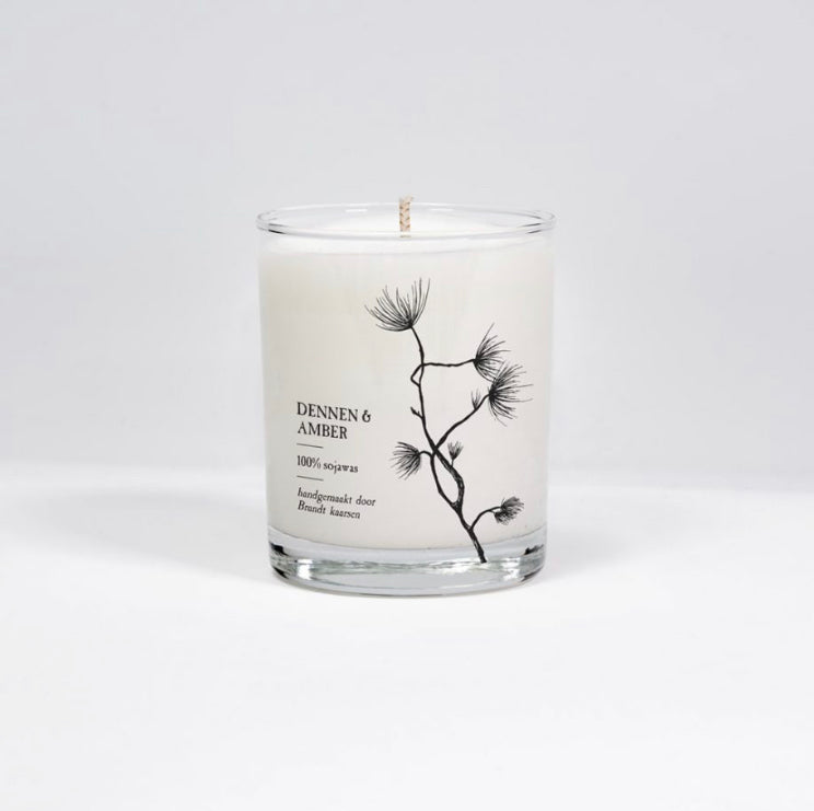 Pine and Amber soy candle Brandt