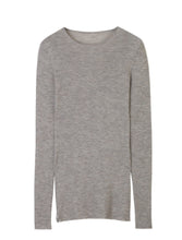 Load image into Gallery viewer, Madigan Cashmere Rib Blouse- birch melange