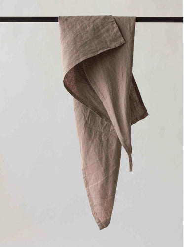 Kitchen towel stonewashed linen- chesnut