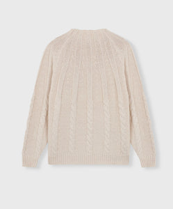 Cotton cable sweater natural