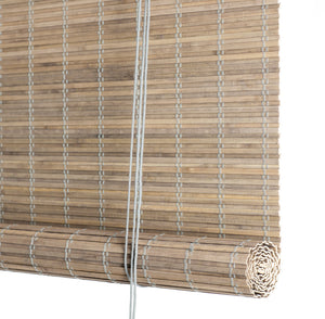 Grey stained privacy bamboo blinds Color& Co
