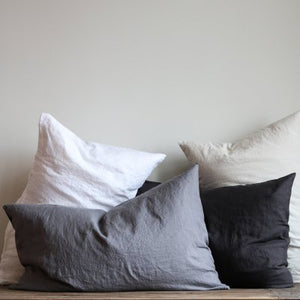 Cushion cover L stonewashed linen- Carbon 60x 90 cm