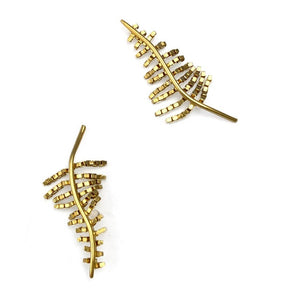 Gaia leaf earring- gold plated on silver