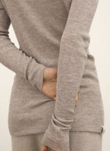 Load image into Gallery viewer, Madigan Cashmere Rib Blouse- birch melange