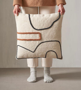 Block woolen cushion 50x 50cm